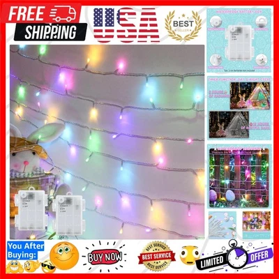 Impresionantes luces de cadena pastel alimentadas por batería - paquete de 2 interiores/exteriores para Pascua Foto 1 de 4