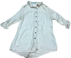 Maurices Women XL White Solid Shirt Tunic Lightweight Sheer 3/4 Sleeve - Picture 1 of 9