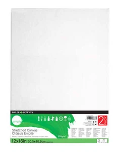 Daler-Rowney Simply Canvas, White Stretched, 12x16 inch, 2 Pieces - Students - Picture 1 of 6