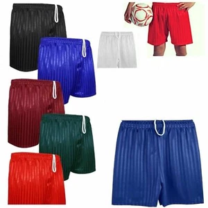 PE Shadow Stripe Shorts Boys Girls Unisex School Sports Football Ages 2-13 - Picture 1 of 8