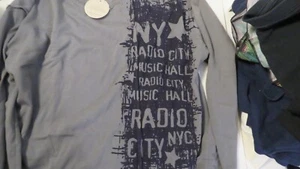 NWT Spirit Distressed Gray Graphic LS Shirt /Jersey Radio City Music Hall Size S - Picture 1 of 5