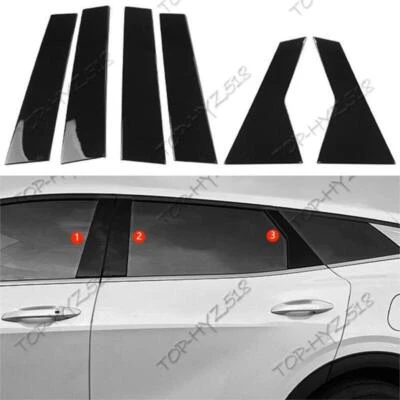 ABS negro brillante para Kia Sportage 2023-2024 postes de pilar de ventana cubierta de puerta moldura Foto 1 de 4