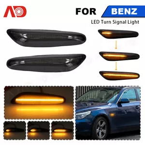 For BMW E60 E61 E82 E88 E90 E91 E92 E93 Sequential LED Side Marker Lights Smoked - Picture 1 of 11