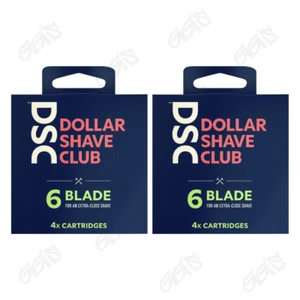 Dollar Shave Club 6 Blade Cartridge Razor 8 Cartridges 2 4-Packs NEW in Box - Picture 1 of 3