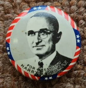 Harry Truman for President President’s Campaign Pinback Button Political Pin - Picture 1 of 4