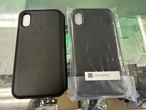 Genuine Apple iPhone X Leather Folio Case - Black - MQRV2ZM/A - Picture 1 of 3