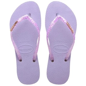 Havaianas Women Slim Glitter Flourish Flip Flops - Pastel Glitter Sandals - - Picture 1 of 6