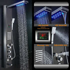 Stainless Steel Shower Panel Tower System Rain Massage Sprayer Jet w/Mixer Valve