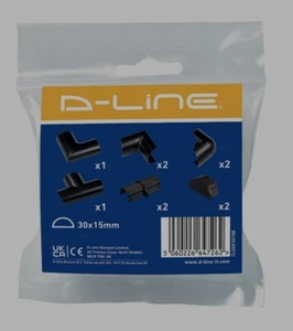 D-Line Black 10 Piece Accessory pack (D) 15mm (W) 30mm - Picture 1 of 3