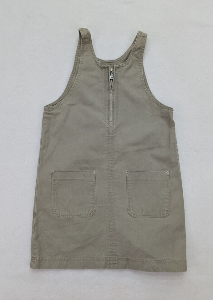 Palmetto's Girl's Jumper Dress Size L Beige Khaki Denim 90s Y2K FLAWS - Image 1 of 4