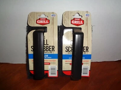 Lot 2 Expert Grill Heavy Duty Barbecue Grill Hand Scrubber BBQ Cleaning Brush 6"