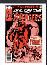 MARVEL SUPER ACTION 18 AVENGERS 1980 NEWSSTAND 8.0 FN/VF BEHOLD THE VISION A-212