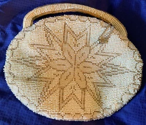 MB1320 Vtg Antique Beaded Handbag Czechoslovakia Made MCM - Bild 1 von 3