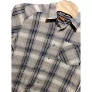 Merrell camicia uomo manica lunga abbottonata blu a quadri grande - Foto 1 di 6