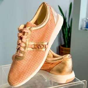 Cole Haan Bria Sneakers Pink Metallic Oxford Size 7 Stylish Support - Picture 1 of 9