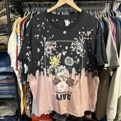 Camiseta para mujer No Boundaries lavado ácido flores sin luna amor XL trippy Foto 1 de 4