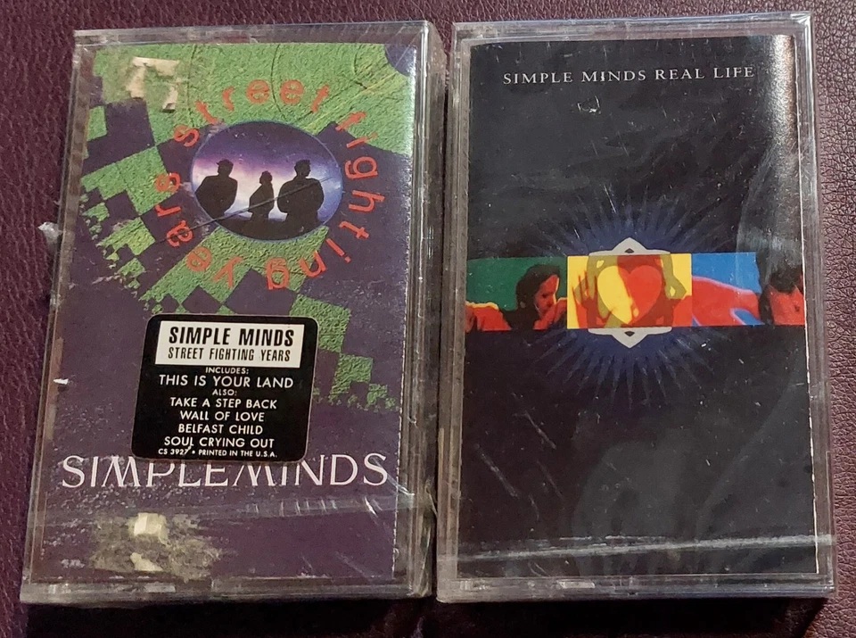 Simple Minds BRAND NEW Sealed CASSETTE TAPE Lot: Street Fighting Years REAL LIFE - Image 1 of 3