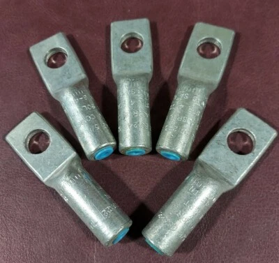 Lot of 5 - Aluminum Compression Lugs 1 Hole Homac SA 6-48 TN