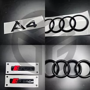 JUEGO 2 X S-Line para Audi A4 B8 2009-2016 insignias negras brillantes - Imagen 1 de 1