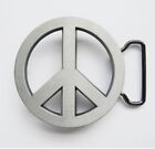 Peace Symbol Belt Buckle (Men's) ~3" X 3" Silver Vintage Syle (40 mm width belt)