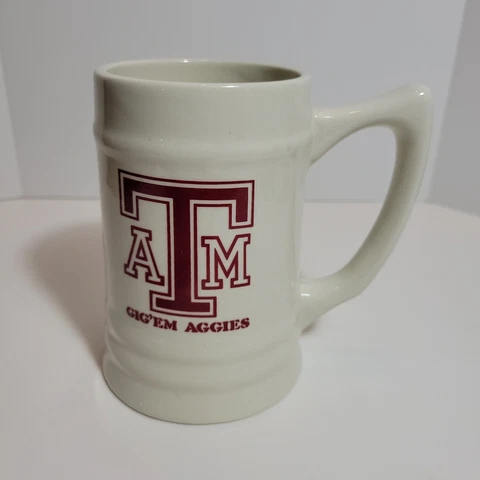 VTG Texas A&M Aggies Stein Ceramic Tankard Mug Cup 1986 Cotton Bowl NCAA Footbal Cover