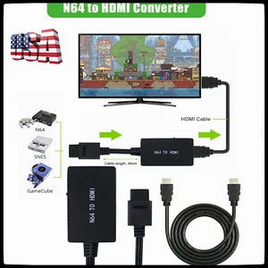 HDMI Adapter Converter w/ HD Cable for Nintendo 64/SNES/SFC/NGC Gamecube Console - Picture 1 of 12