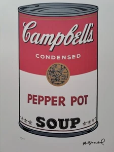 Andy Warhol Signed Lithograph - Campbell's Soup Cans - Certificate Leo Castelli - Picture 1 of 7
