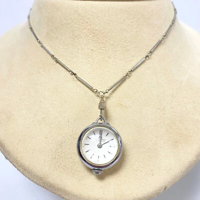 u983 Vintage Bucherer Swiss Mechanical 17J Nurses Pendant Watch on 30" Chain - Image 1 of 4