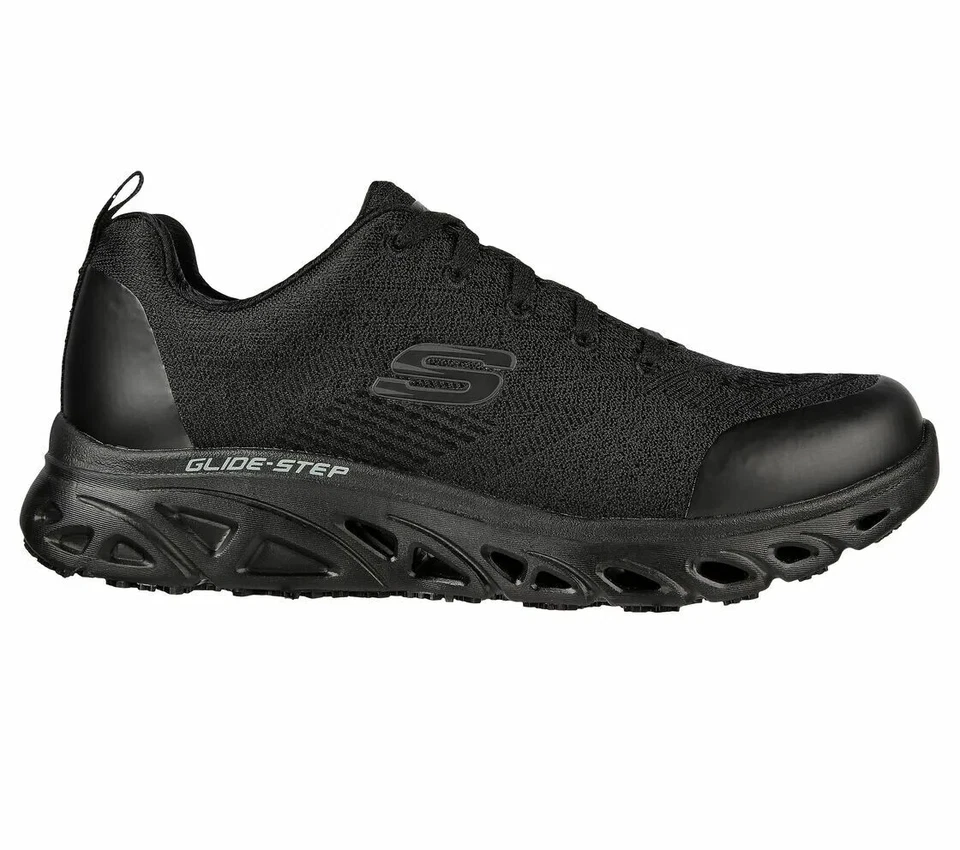Work Shoes Skechers Black Glide Women Memory Foam oil Slip Resistant 108042 - Image 1 of 4
