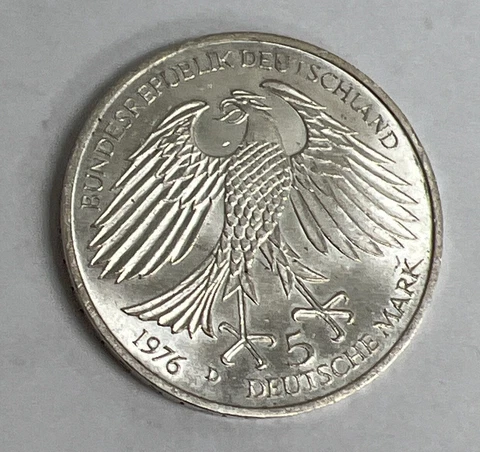 1976-D Germany 5 Mark Deutsche Silver Coin Cover