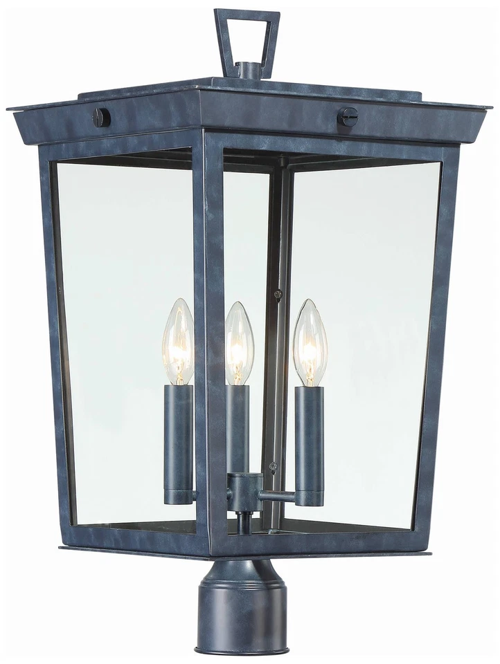 Luz de poste externa Crystorama Belmont grafite 3 luzes - Imagem 1 de 1