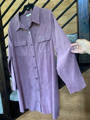 Camisa feminina Kori America shacket snap veludo lilás G - Imagem 1 de 4