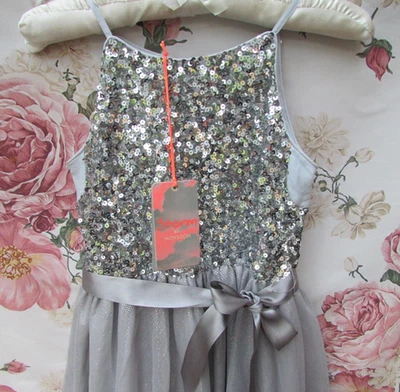 MONSOON BNWT Silver Grey Sequin Prom Party Occasion Dress 7-8 Years  £48 - Image 1 of 4