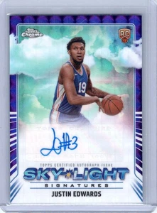 2024-25 Topps Chrome Purple Geometric Refractor Justin Edwards Rookie Auto RC - Bild 1 von 2