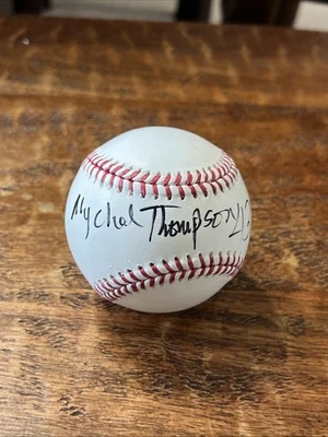 Mychal Thompson Signed Baseball PSA DNA Autographed Lakers - Image 1 of 4