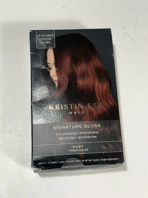 Brillo característico tonificante de cabello Kristin Ess en ducha - RUBÍ - rojo verdadero medio Foto 1 de 4
