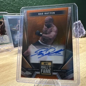 2024 Topps Chrome UFC Bas Rutten Hall Of Fame Auto ORANGE REFRACTOR /25 SSP - Picture 1 of 6