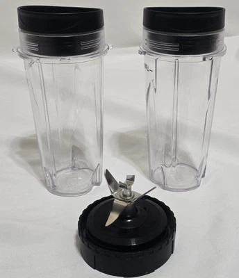 Ninja Nutri cup set (2) with Sipping Lids and Blade - No Power - Image 1 of 3