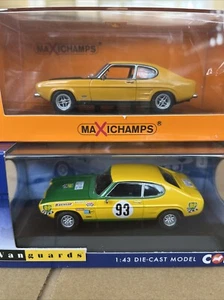 2 X 1969 FORD CAPRI RS/2300GT MK1 1/43 CAR MODELS MINICHAMPS VANGUARDS VA13312 - Picture 1 of 12