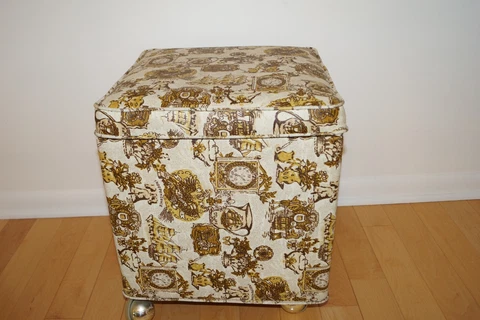 Vintage Sewing Bench/Ottoman with Storage on Casters Early American Design Cover