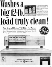 GE Washer Ad 1961, Vintage Washing Machine Ad,  Vintage Laundry Room  Ad, A2