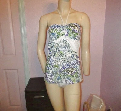 Y2K Vtg Lucky Brand Butterfly Freedom Tankini Set Size L Top & Bottom Swimsuit - Image 1 of 4