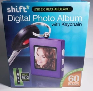 Shift3 Digital Photo Album with Key Chain Holds 60 Photos Extra Slim USB NEW  - Picture 1 of 7
