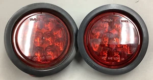 Lot of 2 Dialight 46121RB838 4in 12V LED Brake Signal Tail-Lights (B596) - Picture 1 of 8