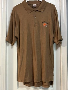 VTG Cleveland Browns Mens XXL 2XL Longer Length Polo Shirt Linen & Cotton Cadre - Picture 1 of 8