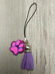 Cell Phone Charm Pawprint & Tassel Dog Cat Case Accessories Paw Print Lover Gift - Picture 1 of 3