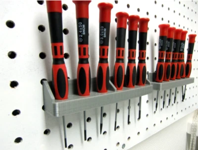 Pegboard Screwdriver Holder Tool Utility Hooks 2 Pieces 3D Printed - Image 1 of 3