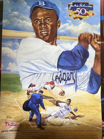 1997 VTG (PHILLIES} "JACKIE ROBINSON" {DODGERS} "BREAKING BARRIERS" NEW Sarah Cover