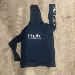 Men's Huk Performance Fishing Long Sleeve Hoodie Tee (Size Medium) - Picture 1 of 8