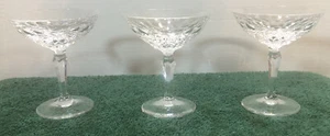 3 Josair Edith- Crystal Clear Cut Liquor Cocktail Champagne/Short Sherbet Glass - Picture 1 of 10